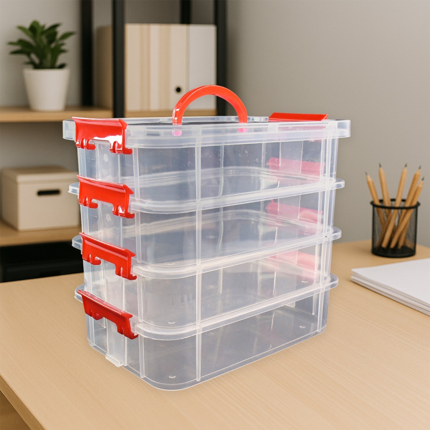 4-Layer Transparent Multipurpose Plastic Storage Box Your Brand