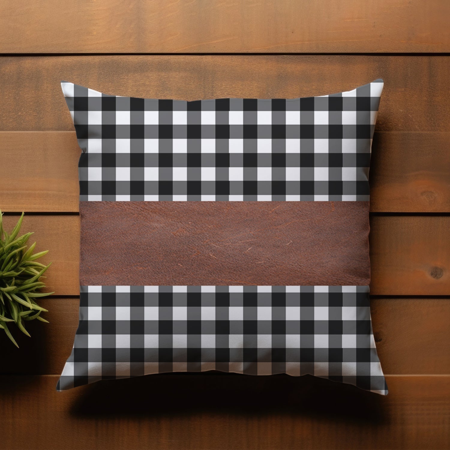 Pillow Covers, Leather & Cotton Cushion Covers (17 × 17 Inch / 1 Pair / 2 Pc) Your Brand