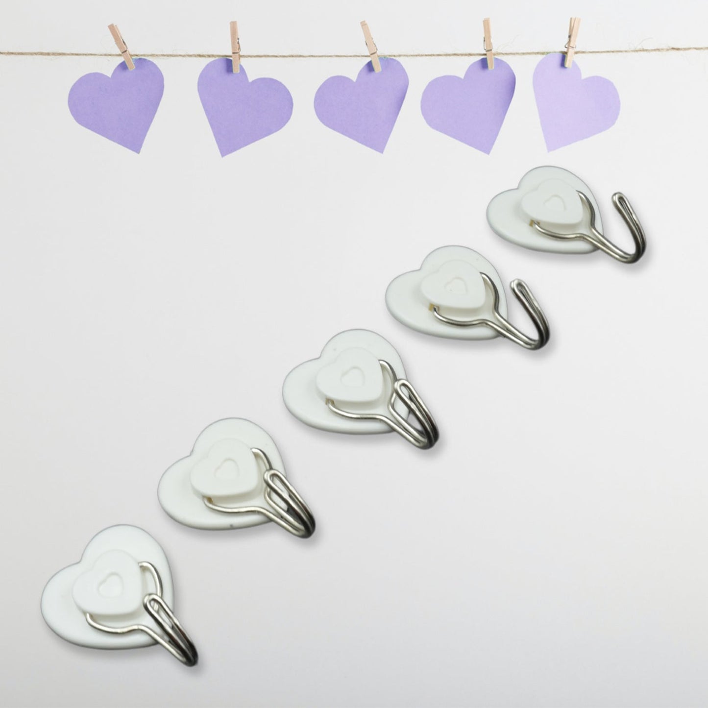 Multipurpose Strong Hook Self-Adhesive hooks for wall Heavy Plastic Hook, Sticky Hook Household For Home , Decorative Hooks, Bathroom & All Type Wall Use Hook , Suitable for Bathroom, Kitchen, Office (5 Pc Set) Your Brand