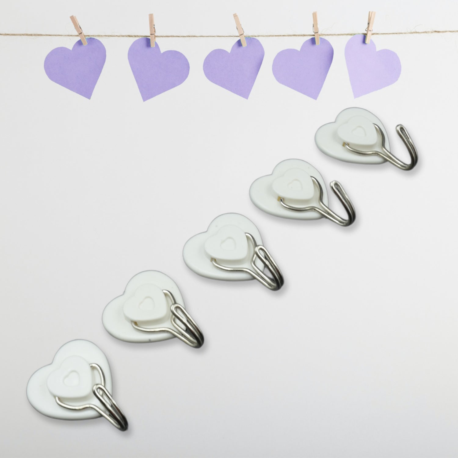 Multipurpose Strong Hook Self-Adhesive hooks for wall Heavy Plastic Hook, Sticky Hook Household For Home , Decorative Hooks, Bathroom & All Type Wall Use Hook , Suitable for Bathroom, Kitchen, Office (5 Pc Set) Your Brand