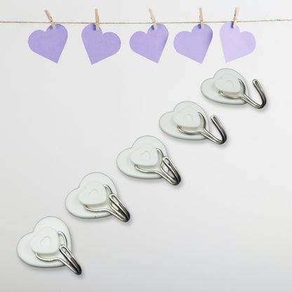 Multipurpose Strong Hook Self-Adhesive hooks for wall Heavy Plastic Hook, Sticky Hook Household For Home , Decorative Hooks, Bathroom & All Type Wall Use Hook , Suitable for Bathroom, Kitchen, Office (5 Pc Set) Your Brand