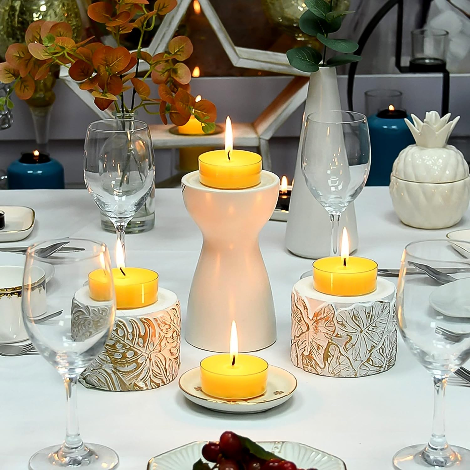 Tealight Diwali Candle – Smokeless, Long-Burning, Mix Color, Diwali (1 Pc / Mix Color) Your Brand