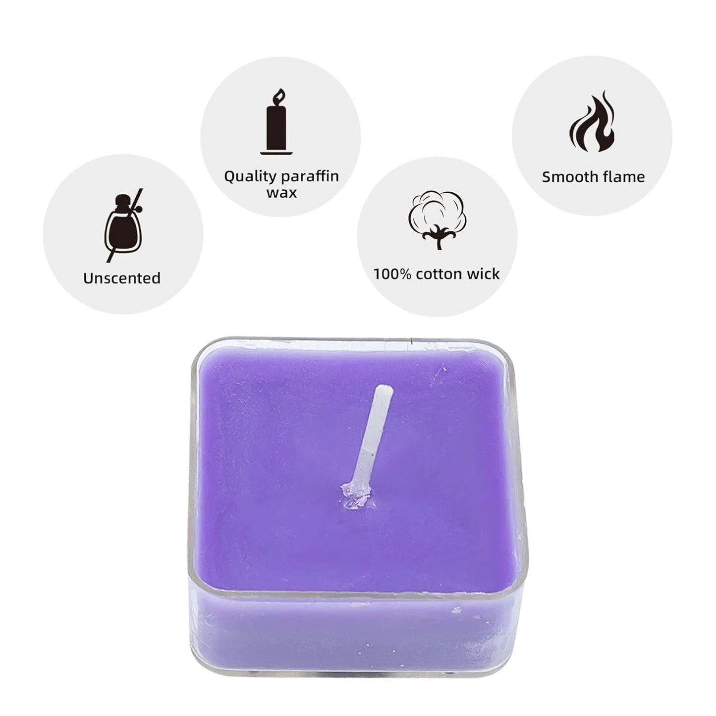 Smokeless Scented Acrylic Lavender Tealight Candles | Scented Acrylic Tealight Candle Set of 1 for Home Decoration and Celebrations | Long Burning Time Candle, Diwali (1 Pc / Mix Color) Your Brand