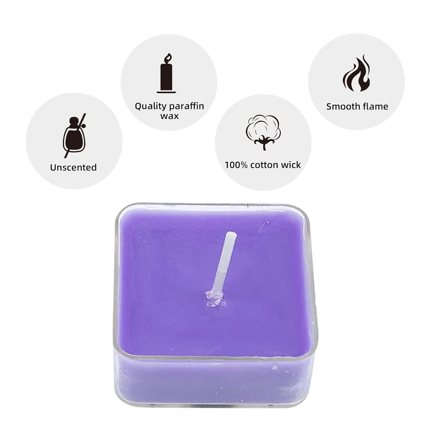 Smokeless Scented Acrylic Lavender Tealight Candles | Scented Acrylic Tealight Candle Set of 1 for Home Decoration and Celebrations | Long Burning Time Candle, Diwali (1 Pc / Mix Color) Your Brand