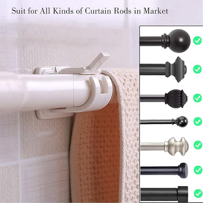 Curtain Rod Holder, Self Adhesive Hooks (2 Pcs Set) Your Brand
