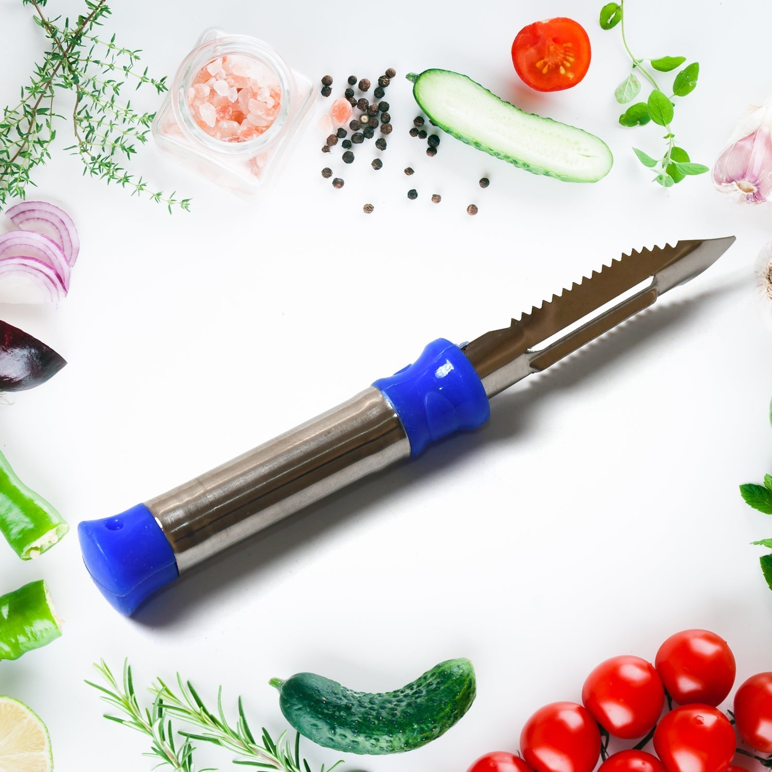 Stainless Steel 2-in-1 Vegetable Peeler - Multifunctional Grater with Hanging Ring (1 pc) Your Brand