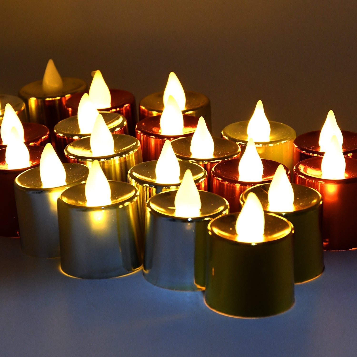Electrical Candles Diya LED Tea Light, Plastic Candle Light Candle Candle, Diwali (24 Pc Set) Your Brand