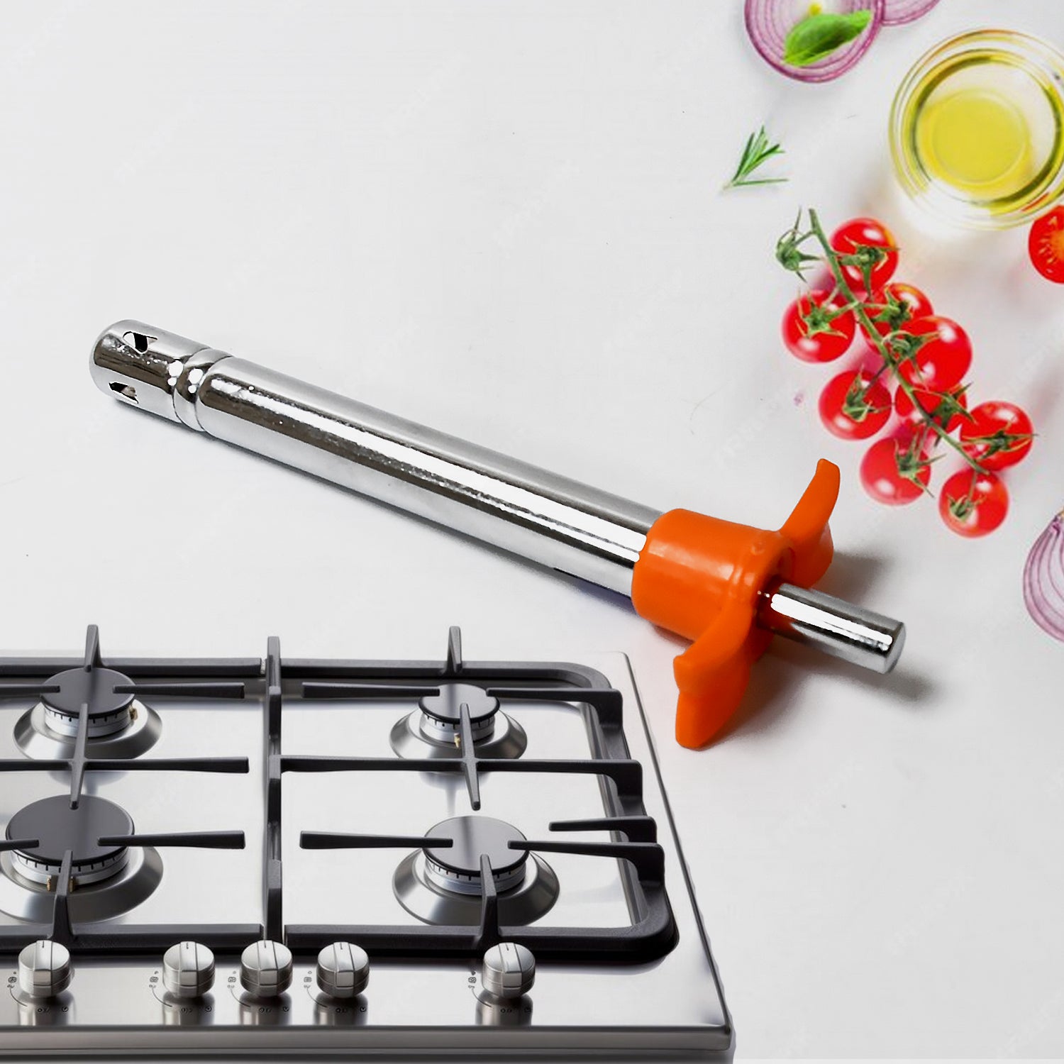 2 in 1 Kitchen Combo Lighter, Stainless Steel Durable Gas Lighter with Vegetable Cutter Peeler, For Kitchen Steel Gas Lighter (2 Pc Set) Your Brand