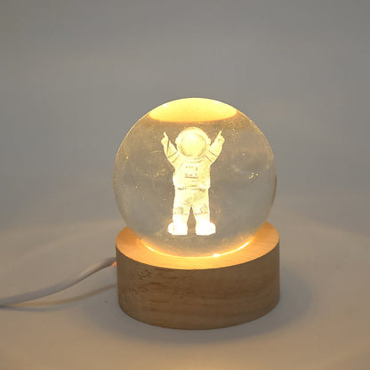 Moon 3D Crystal Ball Lamps with Base For Bedroom 3D Lamps (1 Pc) Your Brand