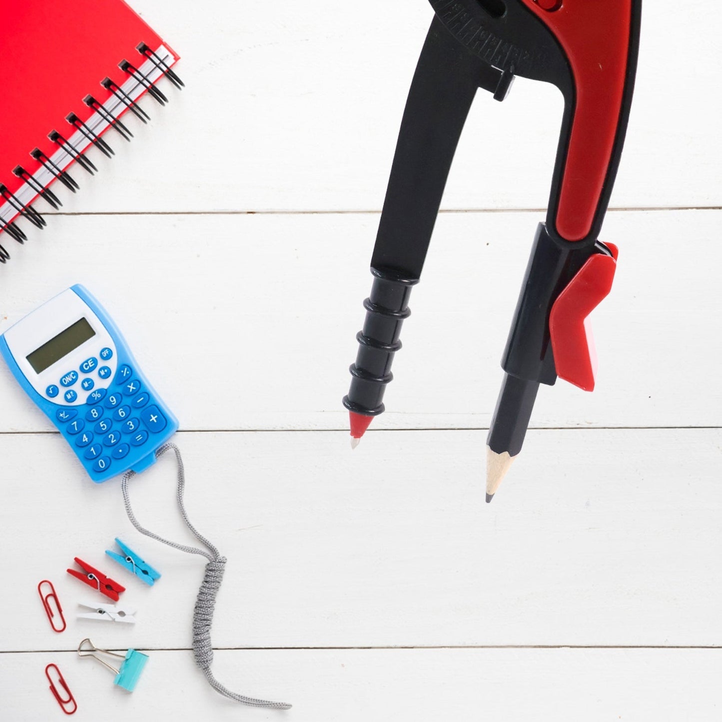 2 Pc Geometry Set – Built-in Pencil Grip + Transparent Plastic Protractor – School Geometry Tools Kit Your Brand