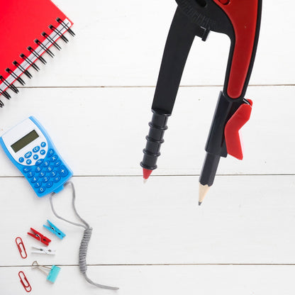 2 Pc Geometry Set – Built-in Pencil Grip + Transparent Plastic Protractor – School Geometry Tools Kit Your Brand
