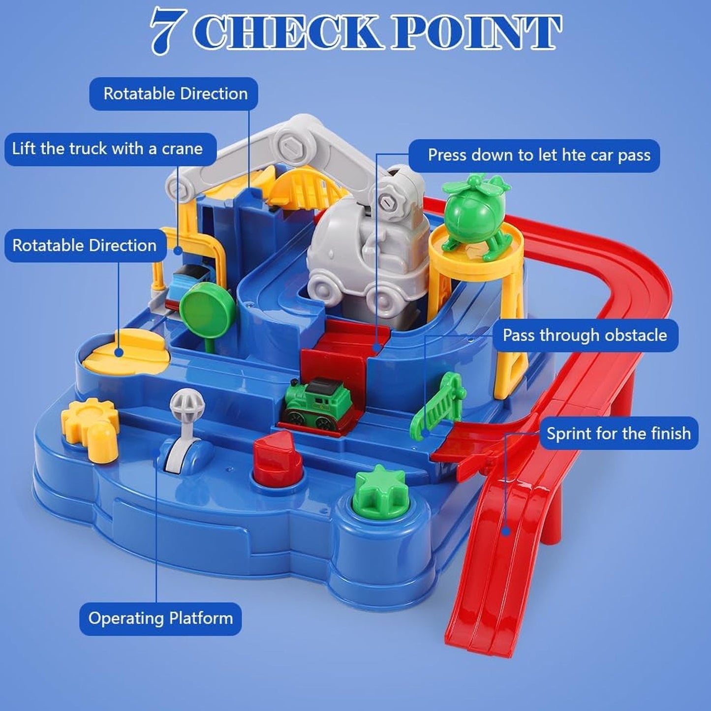 Adventure Toys, City Rescue Preschool Toy, Race Tracks for Boys, Parent-Child Interactive Kids Race Car Track Play sets (Adventure Toy) Your Brand