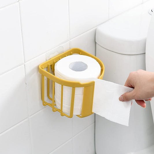 Toilet Paper Holder Bathroom, Tissue Roll Wall Mounted Plastic Bathroom Toilet Paper Roll Holder, Tissue Holder with Storage and Dispenser for Bathroom, Kitchen, Washroom | 14 x 13.5 x 11 Cm Your Brand