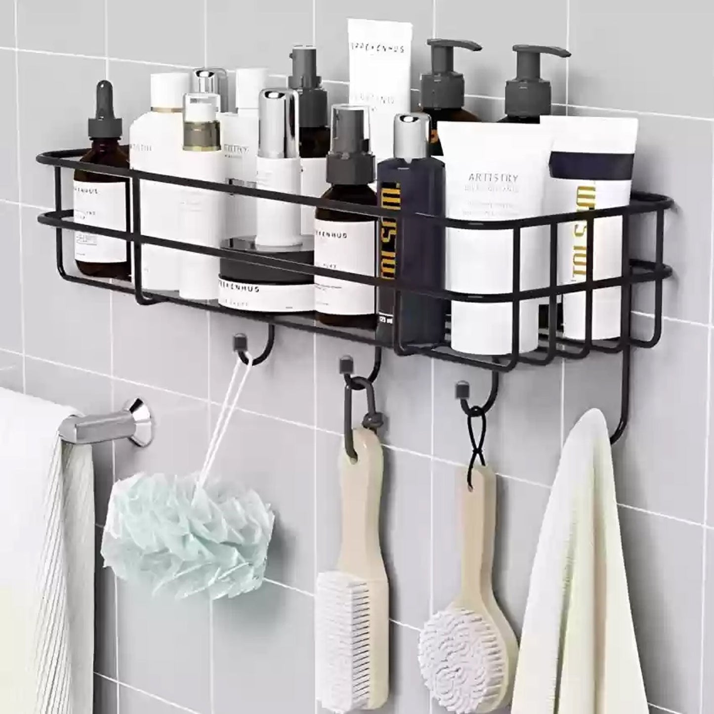 3 in 1 Shower Shelf Rack for storing and holding various household stuffs and items etc. Your Brand