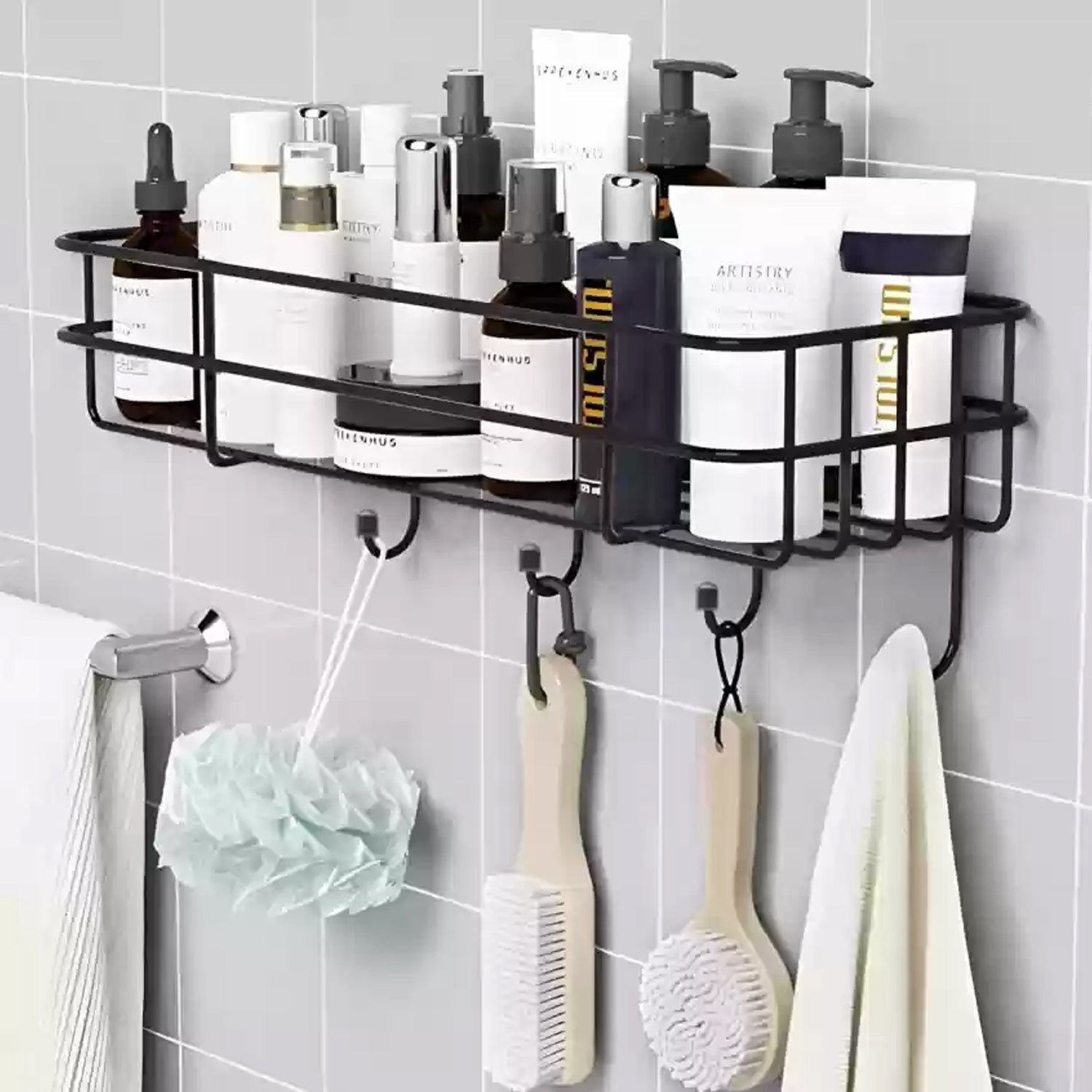 3 in 1 Shower Shelf Rack for storing and holding various household stuffs and items etc. Your Brand