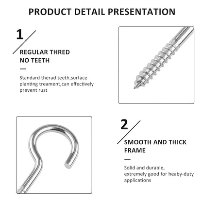 Eye Hooks Screw in Heavy Duty, Stainless Steel Eye Bolts Screw (7 Pc Set) Your Brand
