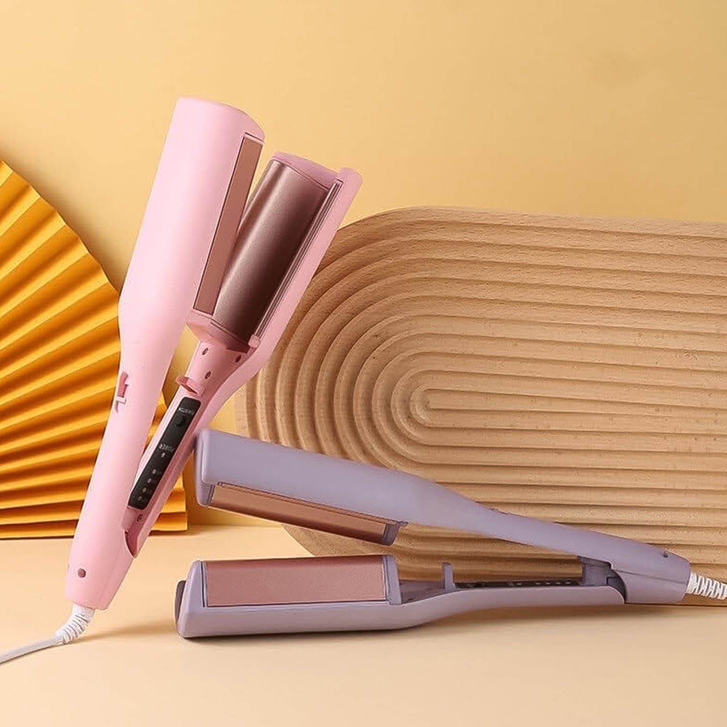 Multi function curler Wave Iron Curling Iron with Adjustable Temperature (1 Pc) Your Brand