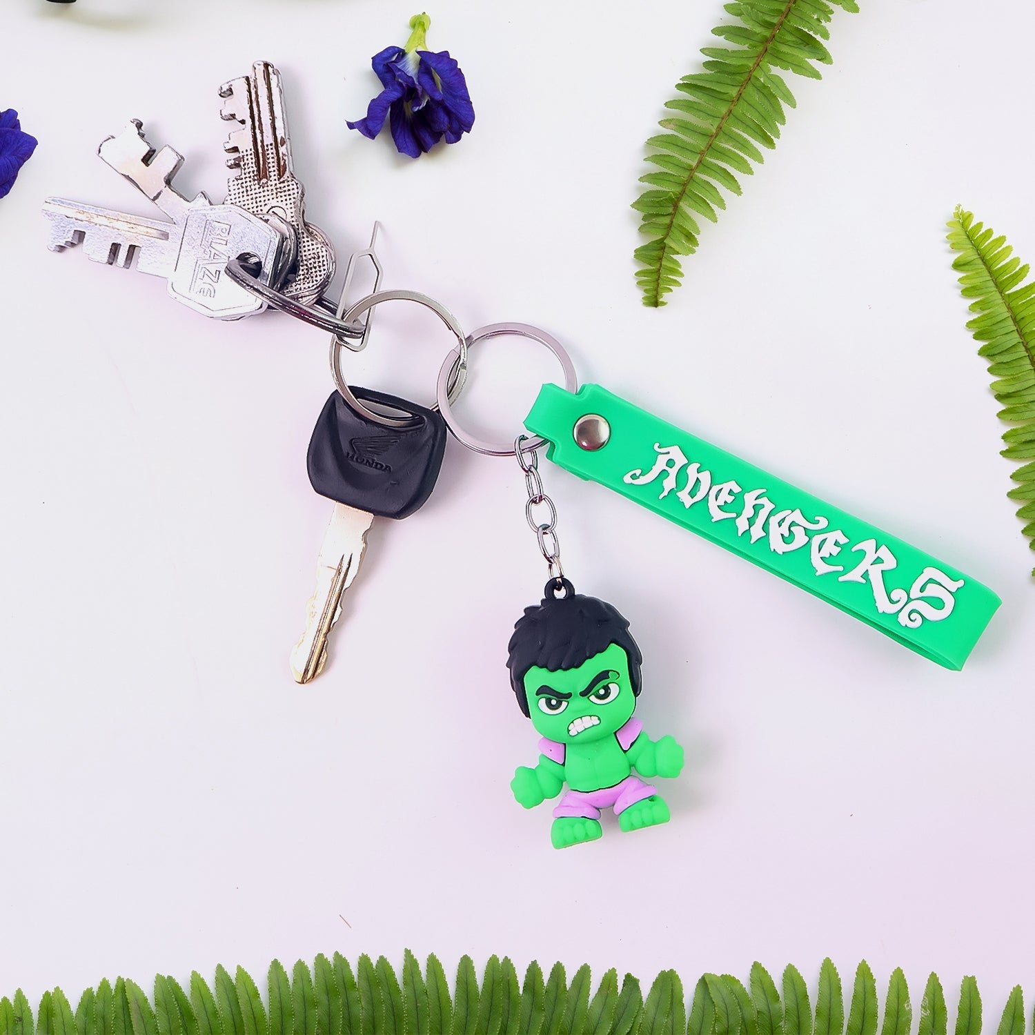 Cute Cartoon Silicone 3D Key Chain with Metal Hook & Strap (Pack of 1) Your Brand