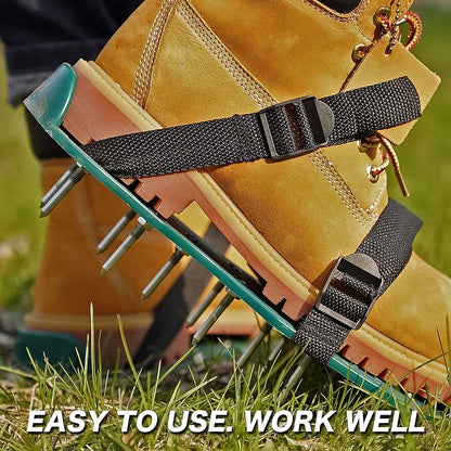 Lawn Aerator Spiked Sandals – Green Studded Garden Grass Shoes (1 Pair) Your Brand