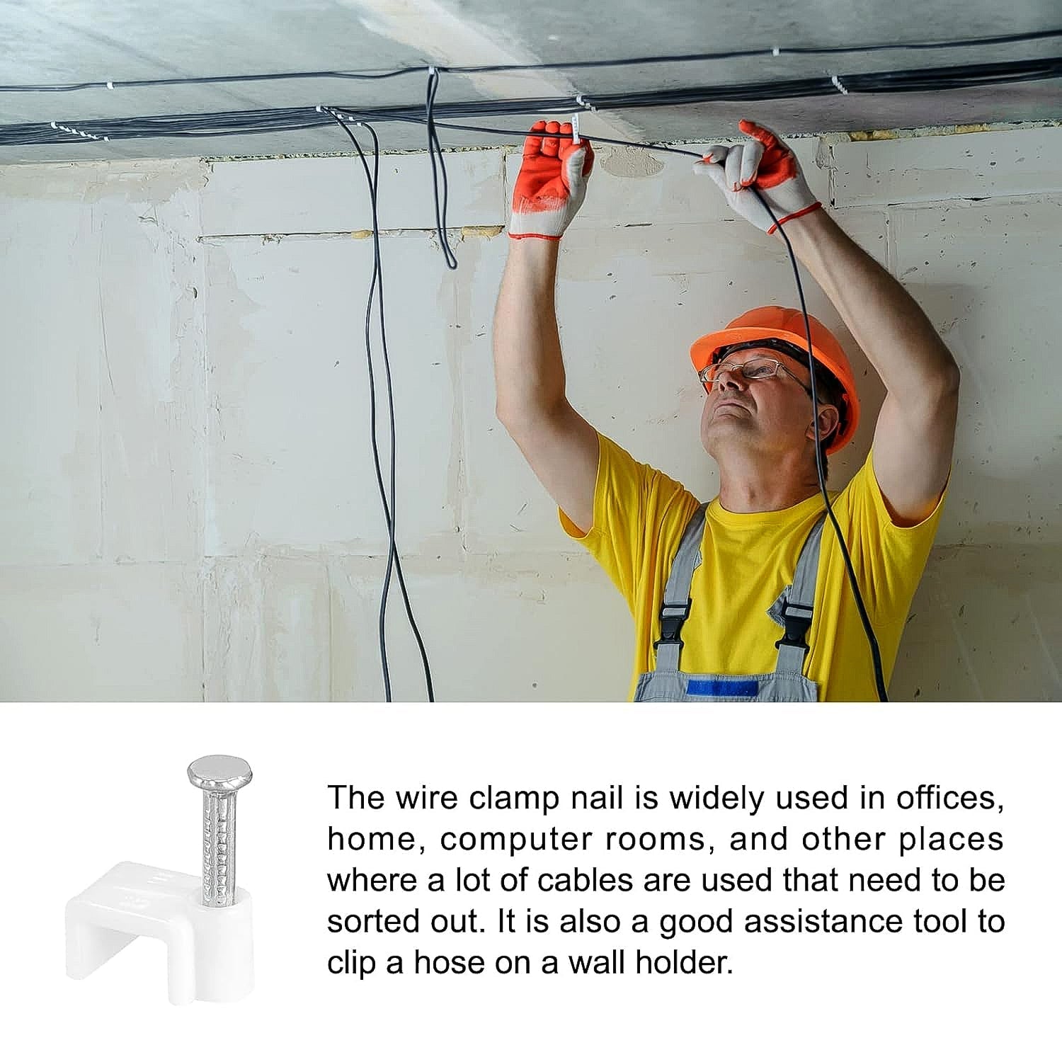 Nail Cable Clips for Wire Management (10mm & 50 Pc) Your Brand