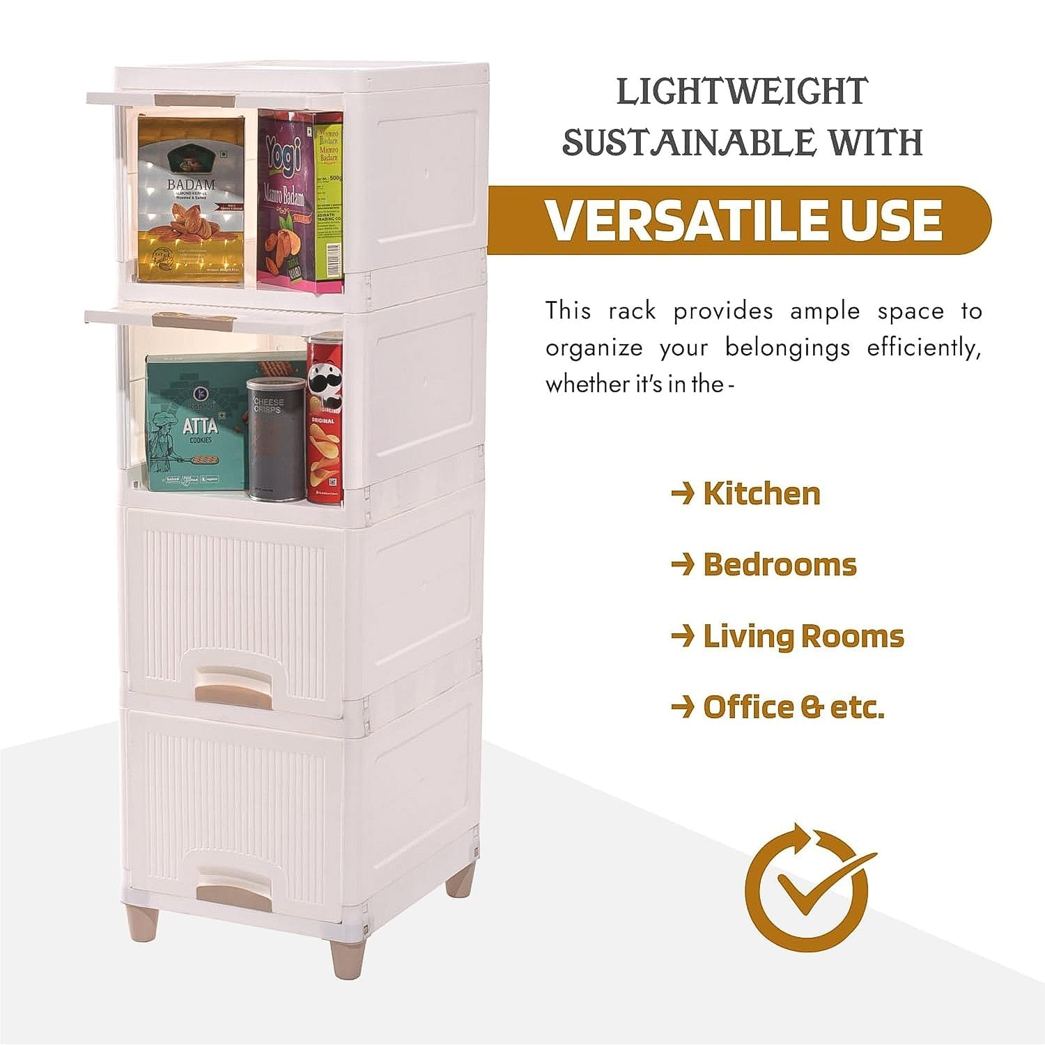Multi-Purpose 5-Layer Plastic Storage Drawer Cabinet for Home and Office Your Brand