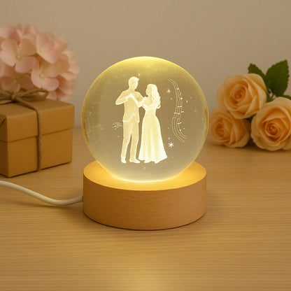 3D Crystal Ball lamps With Base (1 Pc) Your Brand
