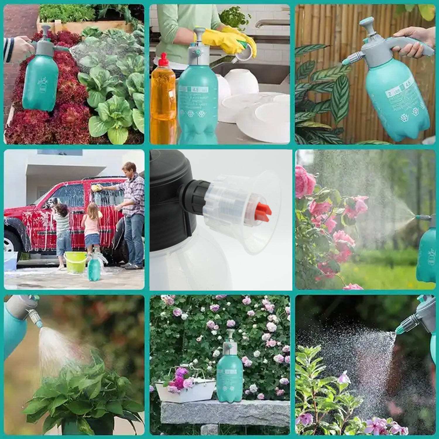 Pressure Sprayer 2 Litres Garden Sprayer Hand Pump Sprayer Foam Sprayer Watering Bottle for Indoor Plants Cleaning Outdoor Garden (2 Ltr.) Your Brand