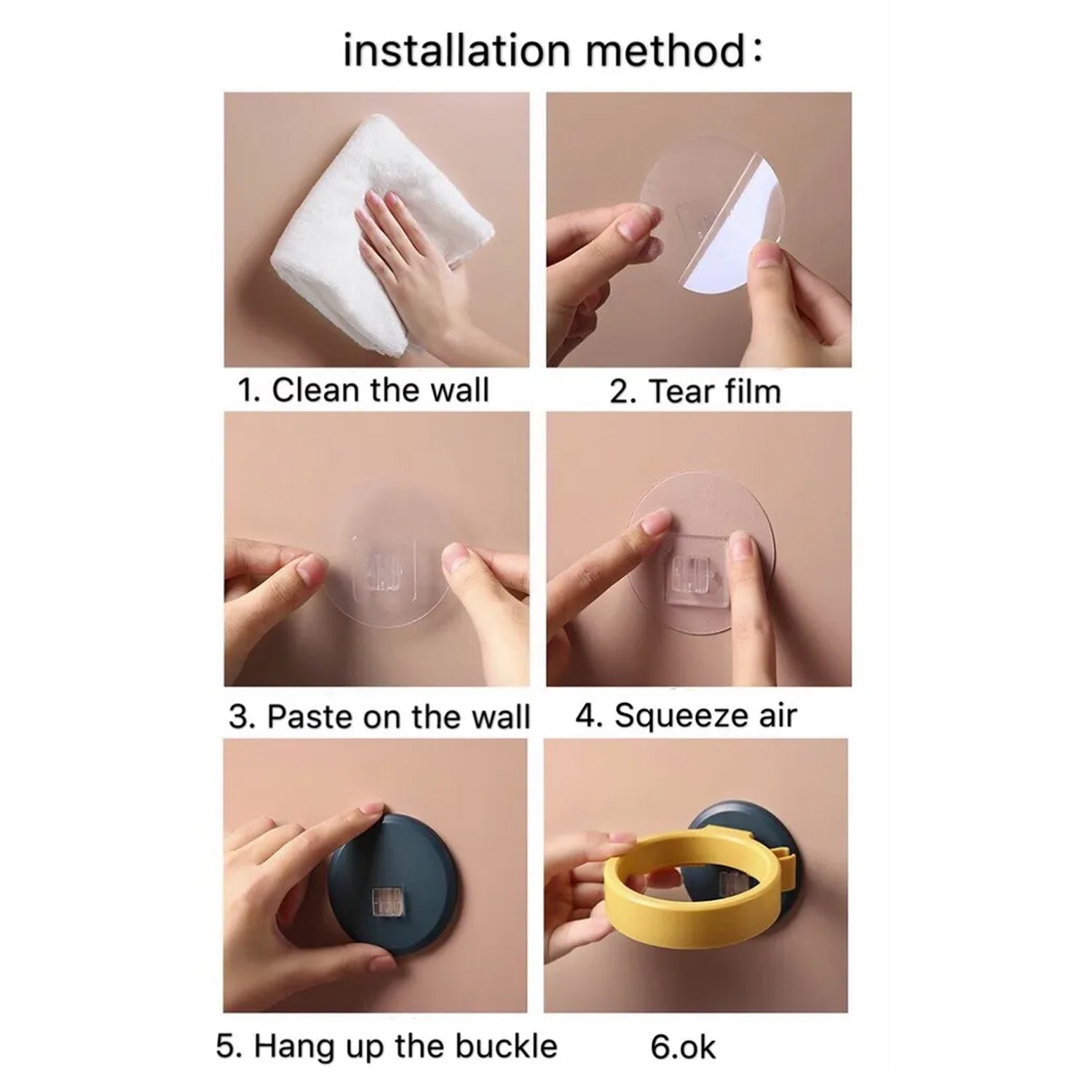 Wall Mount Hair Dryer Holder with Suction Cup, Plastic Wall Bracket for Bathroom, Beauty Salon / Home Use Self Adhesive Hair Dryer Stand Rack (1 Pc) Your Brand
