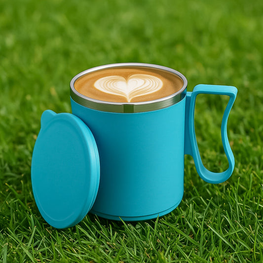 300ml Stainless Steel Mug: Insulated, Leakproof Lid, Hot/Cold Drinks (Mix Color) Your Brand