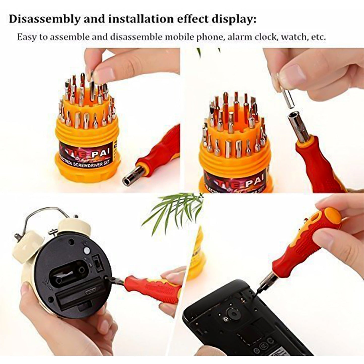 (SET OF 4PC) SCREWDRIVER SET, STEEL 31 IN 1 WITH 30 SCREWDRIVER BITS, PROFESSIONAL MAGNETIC DRIVER SET, B Grade Your Brand