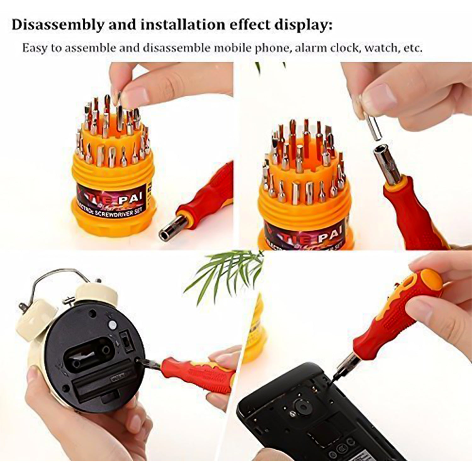 (SET OF 4PC) SCREWDRIVER SET, STEEL 31 IN 1 WITH 30 SCREWDRIVER BITS, PROFESSIONAL MAGNETIC DRIVER SET, B Grade Your Brand