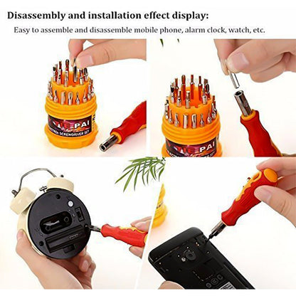 (SET OF 4PC) SCREWDRIVER SET, STEEL 31 IN 1 WITH 30 SCREWDRIVER BITS, PROFESSIONAL MAGNETIC DRIVER SET, B Grade Your Brand