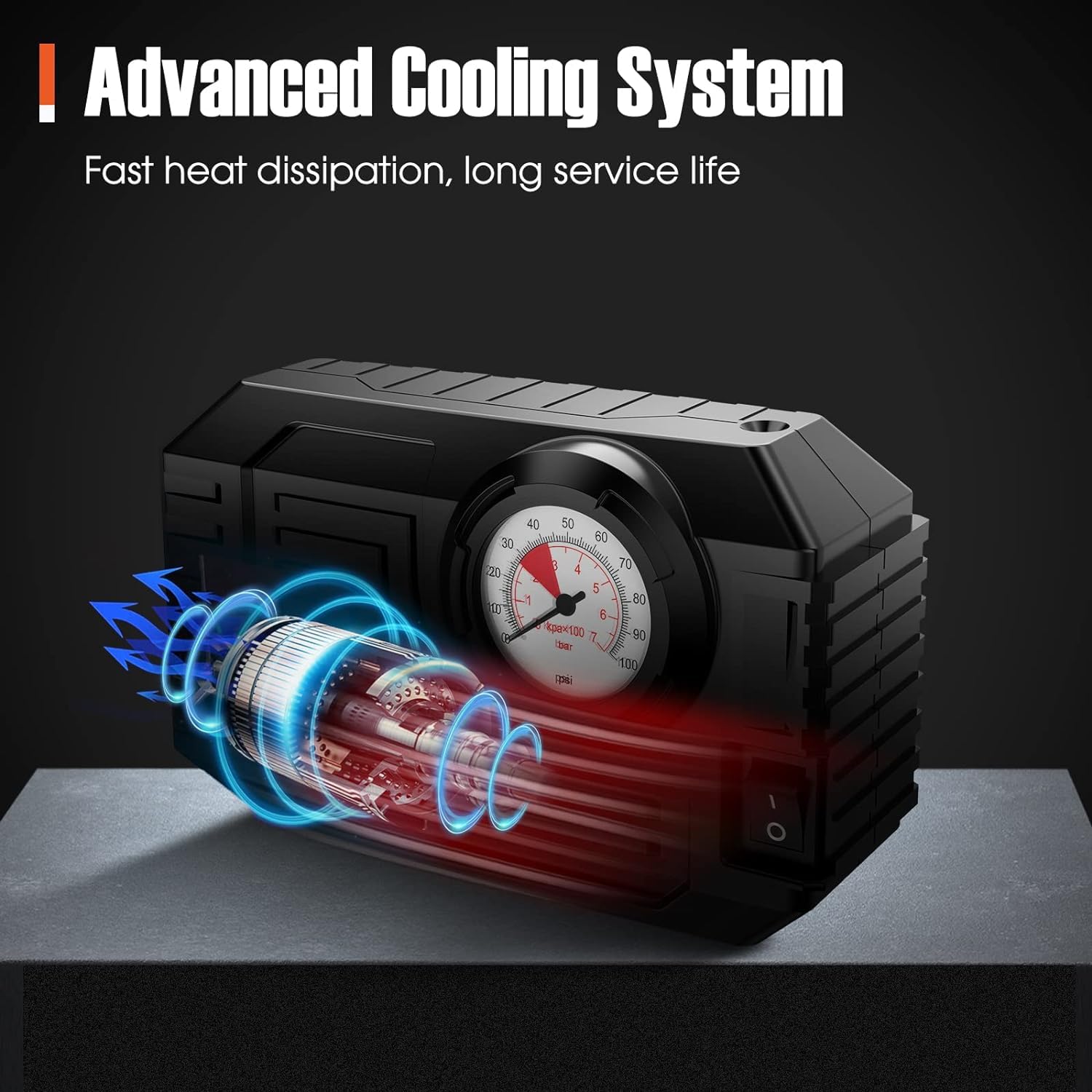 Tire Inflator Portable Air Compressor 12V Small Air Pump for Car Tires Bicycle Balloons, Cars, Bike, Bicycles and Other Inflatables with LED Light (12V) Your Brand