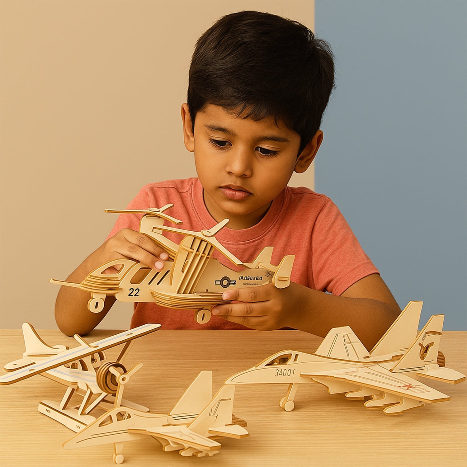 3D Wooden Aircraft Puzzle DIY Assembly Kit (Mix Design – 1 Set) Your Brand