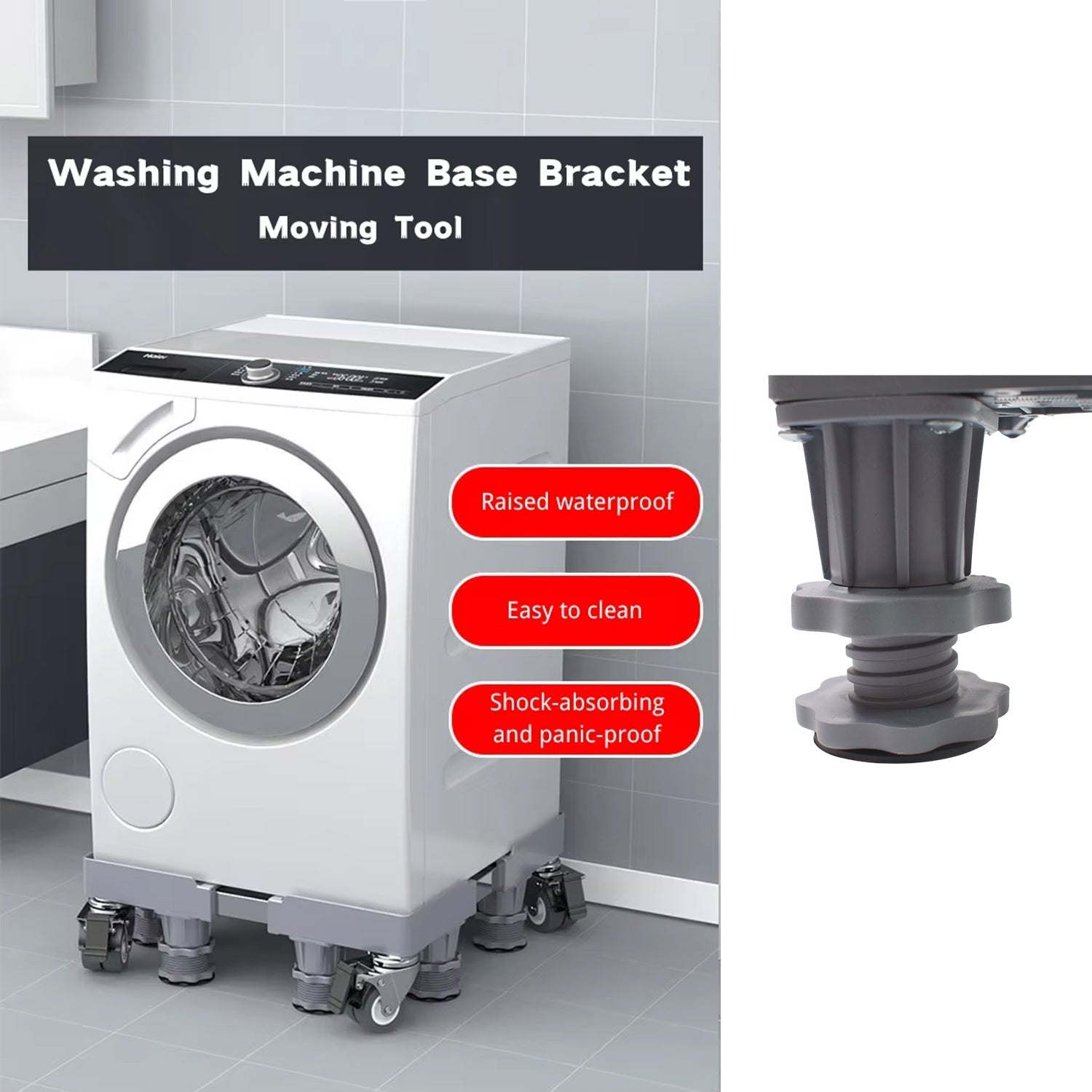 Adjustable Washing Machine Stand (1 Pc / 67×67 Cm Long Adjust) Your Brand