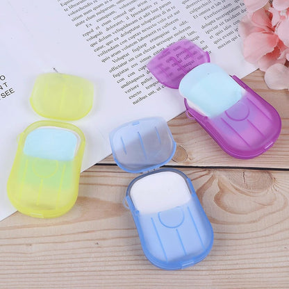 Travel Paper Soap Sheet with Mini Box (20 Sheets in a Pack Approx / Mix Color) Your Brand