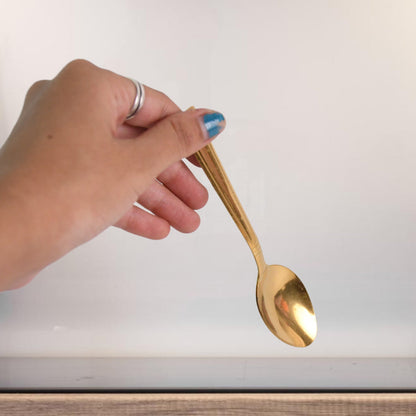 Premium Luxurious Stainless Steel Coated Spoons (6 Pcs Set / Golden) Your Brand