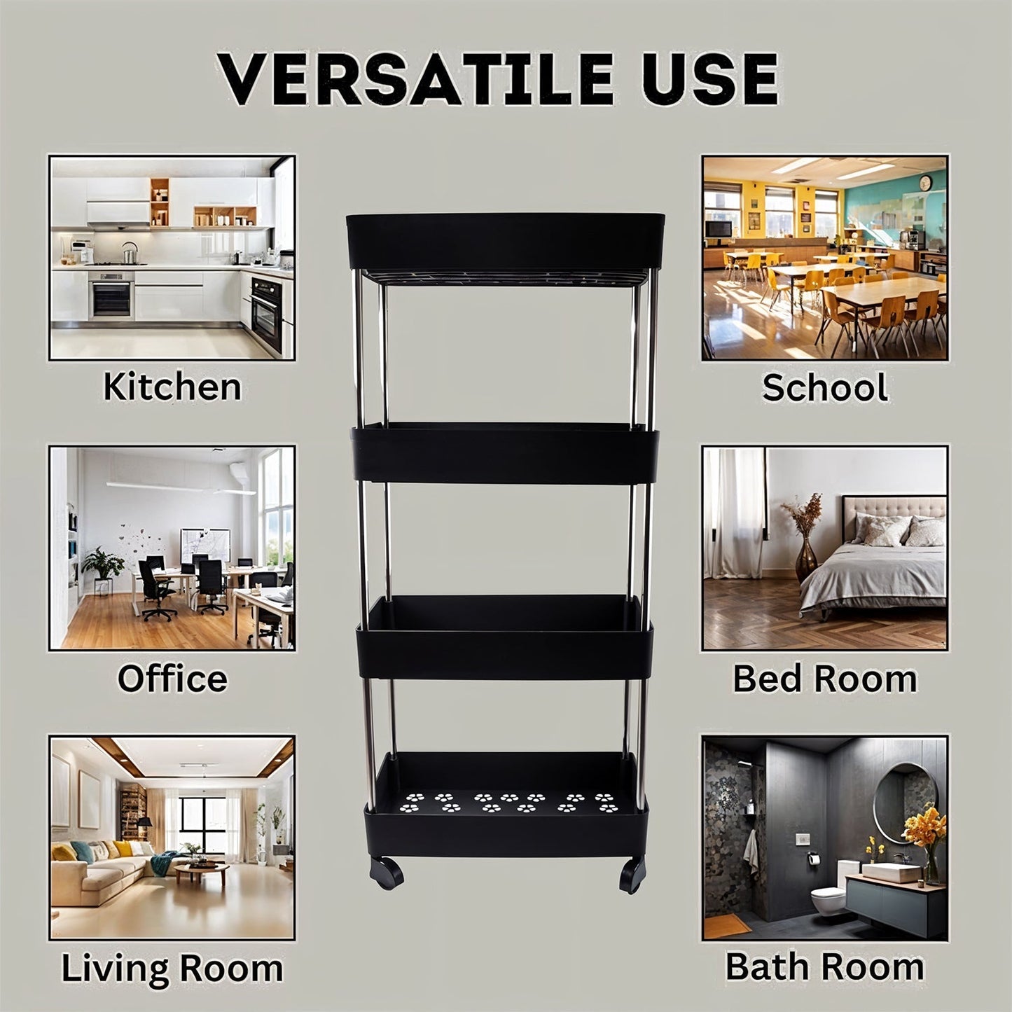 Movable Storage Rack Trolley Your Brand