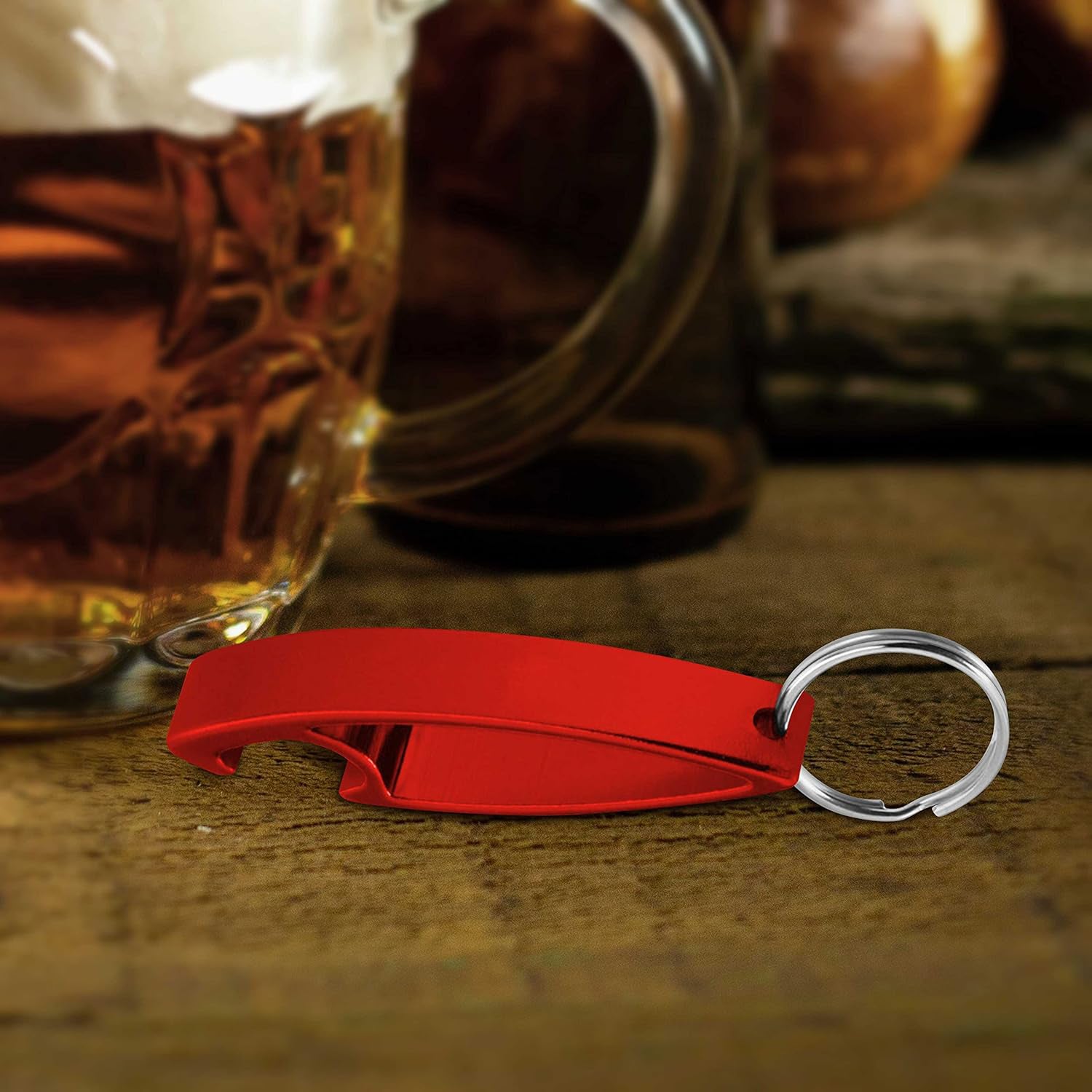 2 in 1 Compact Metal Bottle Opener with Keyring (1 Pc) Your Brand
