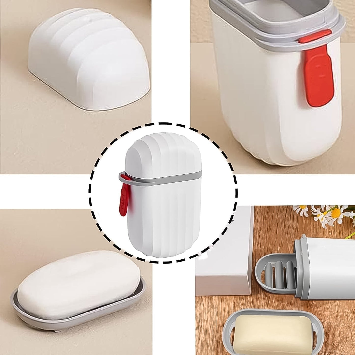 Stylish Soap Holder for Travel & Bathroom Use ,Sabudani (1 Pc, Non-Leak Seal) Your Brand