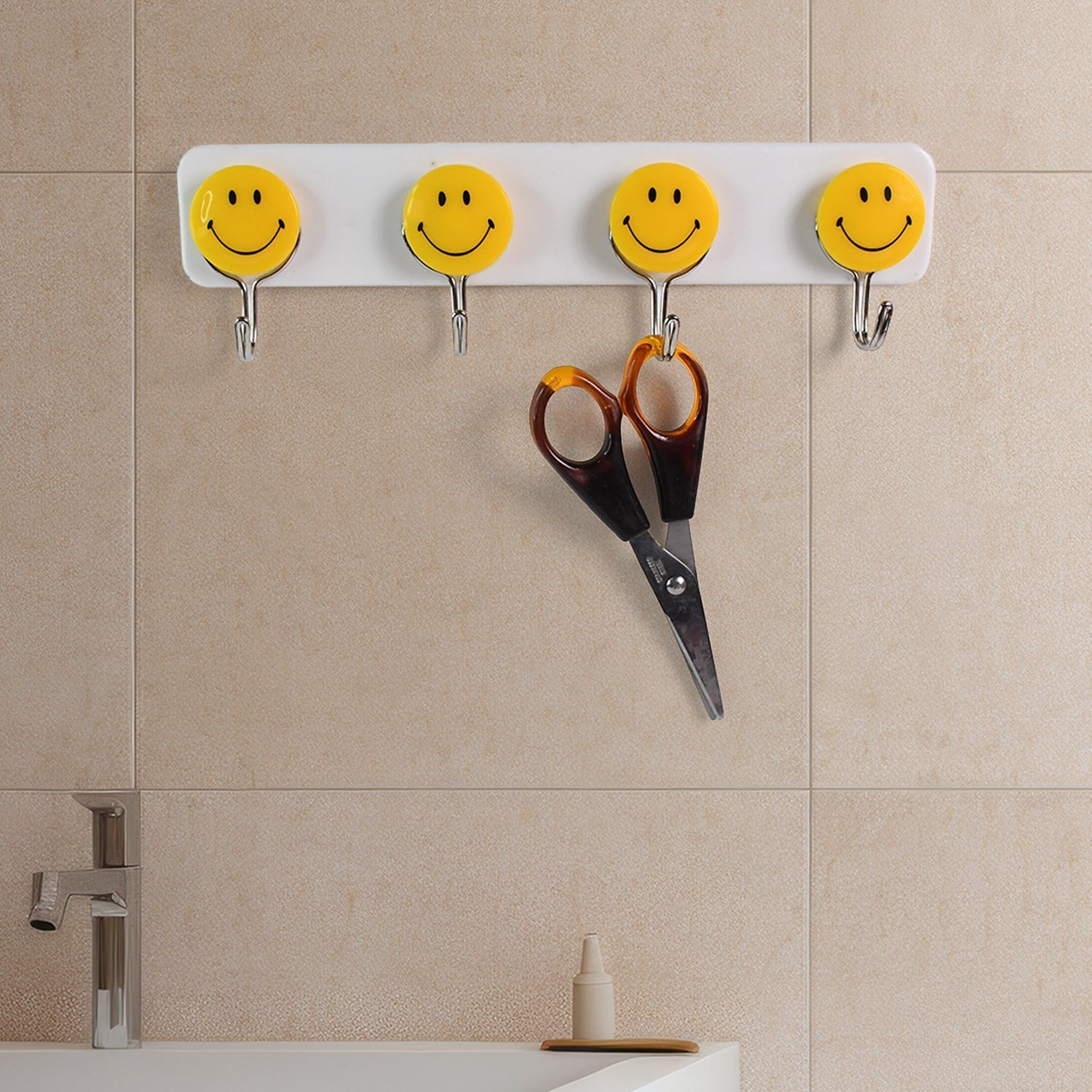 Multipurpose Self-Adhesive 4 hooks for wall Hook (1 Pc) Your Brand