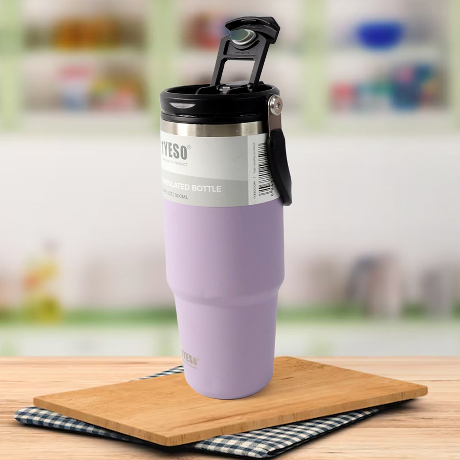 Stainless Steel Vacuum Insulated Coffee Cups Travel Mug With Straw (900 ML Approx / 1 Pc) Your Brand