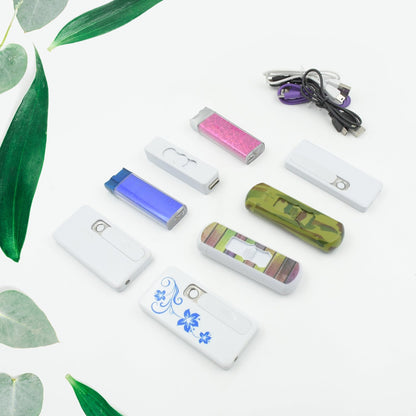 Stylish Electric USB Lighter for Men & Women (Rechargeable, Windproof) Your Brand