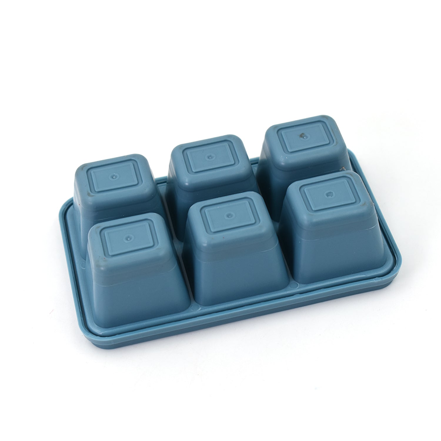 6 Grid Silicone Ice Tray Used In All Kinds Of Places Like Household Kitchens For Making Ice From Water And Various Things And All With Color Box (1 Pc) Your Brand