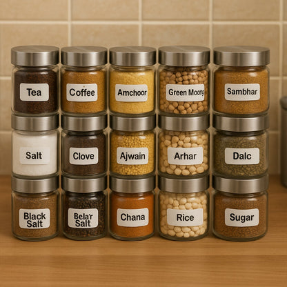 Kitchen Spice Jar Label Sticker Sheet (1 Sheet) Your Brand