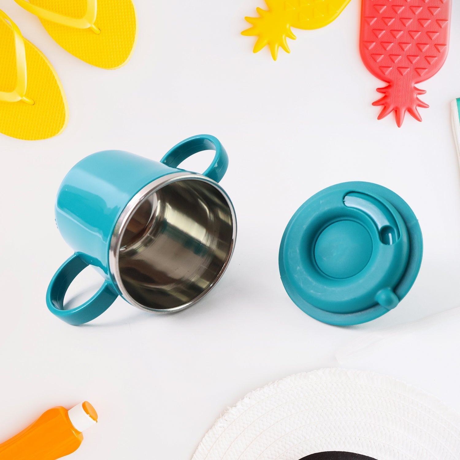 Supermom Kids Sporty Sipper Mug with Straw and Dual Handles Approx 300ml (1 Pc) Your Brand
