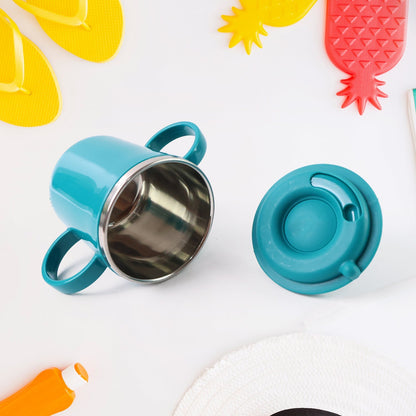Supermom Kids Sporty Sipper Mug with Straw and Dual Handles Approx 300ml (1 Pc) Your Brand