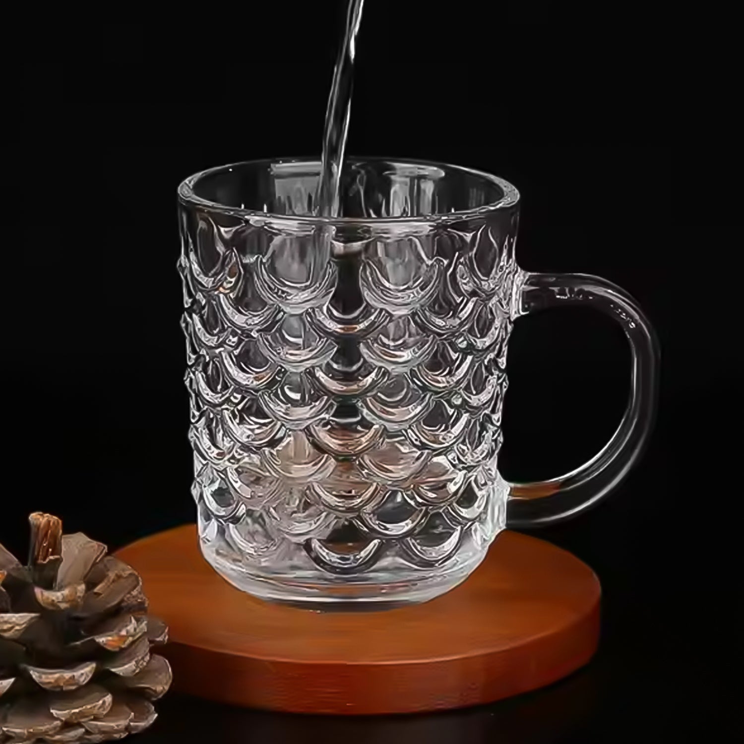 Glass Coffee & Tea Cup / Mug With Handle, Water glass (6 pcs Set / 225 ML) Your Brand