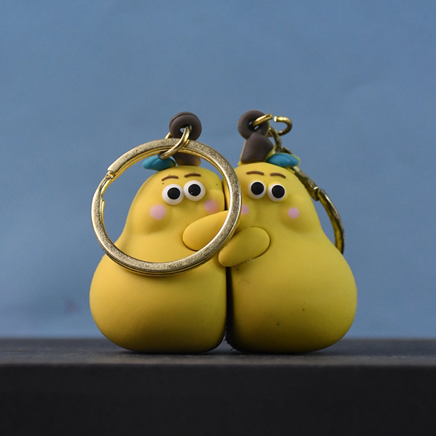 2-in-1 Cute Cartoon Couple Keychain Your Brand