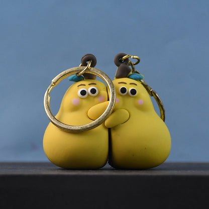 2-in-1 Cute Cartoon Couple Keychain Your Brand